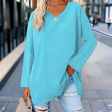 Load image into Gallery viewer, Trendy long-sleeved shirt with V-neck for comfort