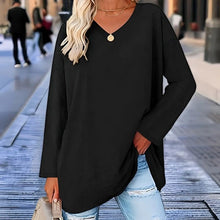 Load image into Gallery viewer, Trendy long-sleeved shirt with V-neck for comfort