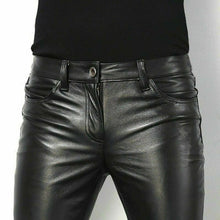 Load image into Gallery viewer, Men's Slim Fit Leather Pants