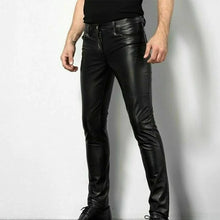 Load image into Gallery viewer, Men's Slim Fit Leather Pants