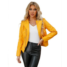 Load image into Gallery viewer, Women's Lambskin Leather Jacket