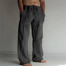 Load image into Gallery viewer, Men's plain linen leisure trousers