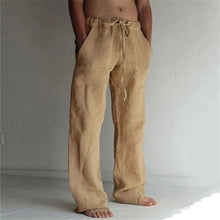 Load image into Gallery viewer, Men's plain linen leisure trousers