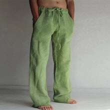 Load image into Gallery viewer, Men's plain linen leisure trousers