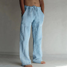 Load image into Gallery viewer, Men's plain linen leisure trousers
