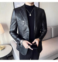 Load image into Gallery viewer, Men's leather blazer with buttons