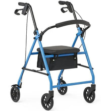 Load image into Gallery viewer, Four Wheel Rollator Walker with Padded Seat and Adjustable Handles
