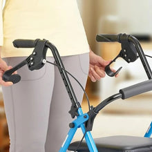 Load image into Gallery viewer, Four Wheel Rollator Walker with Padded Seat and Adjustable Handles