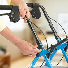 Load image into Gallery viewer, Four Wheel Rollator Walker with Padded Seat and Adjustable Handles