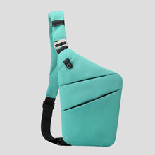 Load image into Gallery viewer, Water Resistant Sling Bag with Hidden Zippers and Reflective Accents for 15 Inch Devices