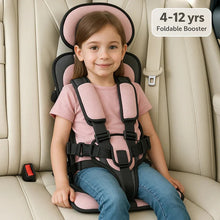 Load image into Gallery viewer, Portable Child Booster Seat with Five Point Harness and Head Support, Foldable Travel