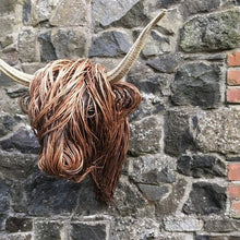 Load image into Gallery viewer, Wall Mounted Highland Cow Sculpture with Handcrafted Textured Finish, 24.8 Inches