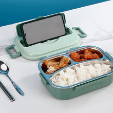 Load image into Gallery viewer, Insulated Bento Box with Four Snap Lock Compartments and Heat Retention