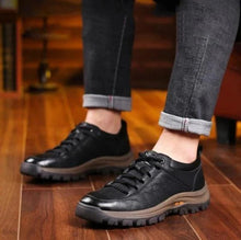 Load image into Gallery viewer, Mens Arch Support Shoes with Weatherproof Cowhide and Rubber Traction Sole