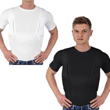 Load image into Gallery viewer, Compression Shirt with Dual Hidden Pockets and Moisture Wicking Fabric