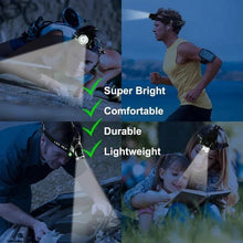 Load image into Gallery viewer, Rechargeable LED Headlamp with Flood and Spot Beams and Adjustable Strap
