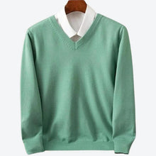 Load image into Gallery viewer, Mens Crew Neck Sweater with Ribbed Cuffs and Breathable Knit