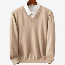 Load image into Gallery viewer, Mens Crew Neck Sweater with Ribbed Cuffs and Breathable Knit