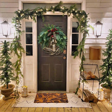 Load image into Gallery viewer, Christmas Wreath with Vine Base and Golden Bells, 17 Inch Diameter