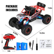 Load image into Gallery viewer, Rechargeable 1:12 Scale 4WD Remote Control Monster Truck with Two Battery Packs and a 2.4GHz Controller