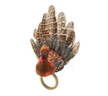 Load image into Gallery viewer, Feather Turkey Napkin Rings with Brown Red and Orange, Set of 4