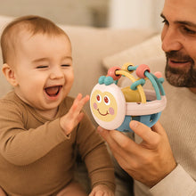 Load image into Gallery viewer, Textured Baby Ball Toy with Movable Rings for Chewing and Grasping