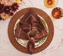 Load image into Gallery viewer, Feather Turkey Napkin Rings with Brown Red and Orange, Set of 4