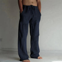 Load image into Gallery viewer, Men's plain linen leisure trousers