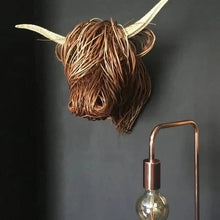 Load image into Gallery viewer, Wall Mounted Highland Cow Sculpture with Handcrafted Textured Finish, 24.8 Inches