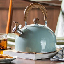 Load image into Gallery viewer, Stovetop Kettle with Automatic Whistle Alert and Even Heat Base for Induction, Gas, Radiant Cooktops