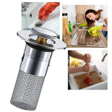 Load image into Gallery viewer, Pop Up Sink Stopper with Dual Layer Seal and Removable Strainer Basket