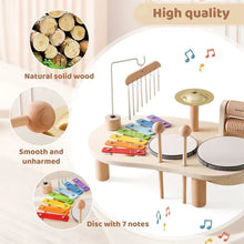 Load image into Gallery viewer, Wooden Kids Music Station, Creative Musical Instrument Set