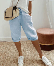 Load image into Gallery viewer, Linen Short | Trendy fashionable knee-length trousers in linen look for women