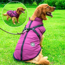 Load image into Gallery viewer, Waterproof Winter Dog Jacket with Sherpa Fleece Lining and Built In Harness