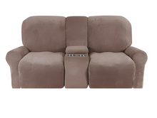 Load image into Gallery viewer, 2 Seat Recliner Cover with Cup Holders Soft Non Slip 12 Colors