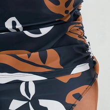 Load image into Gallery viewer, swimsuit with leaf pattern and folds