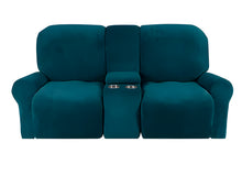 Load image into Gallery viewer, 2 Seat Recliner Cover with Cup Holders Soft Non Slip 12 Colors