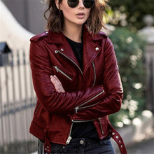 Load image into Gallery viewer, High-quality leather jacket in great colors