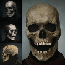 Load image into Gallery viewer, Full Head Skull Mask with Movable Jaw and Latex Construction