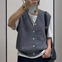 Load image into Gallery viewer, Casual knitted vest with button placket