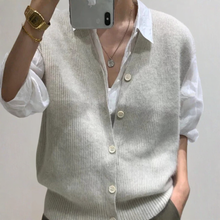 Load image into Gallery viewer, Casual knitted vest with button placket