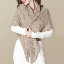 Load image into Gallery viewer, Triangle Knitted Shawl with Leather Buckle