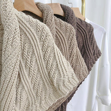 Load image into Gallery viewer, Triangle Knitted Shawl with Leather Buckle