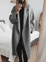 Load image into Gallery viewer, Oversize women's cashmere coat with lapel collar