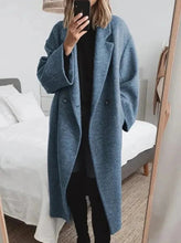Load image into Gallery viewer, Oversize women's cashmere coat with lapel collar