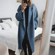 Load image into Gallery viewer, Oversize womens cashmere coat with lapel collar