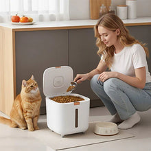 Load image into Gallery viewer, Cat Food Storage Container Airtight Barrel White