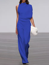 Load image into Gallery viewer, Women's Jumpsuit With Round Neck, Sleeveless And Wide Leg