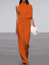 Load image into Gallery viewer, Women's Jumpsuit With Round Neck, Sleeveless And Wide Leg