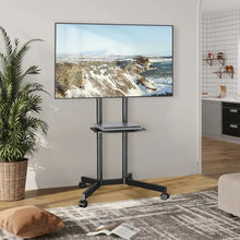 Load image into Gallery viewer, Rolling Tv Stand Mobile Cart With Shelf